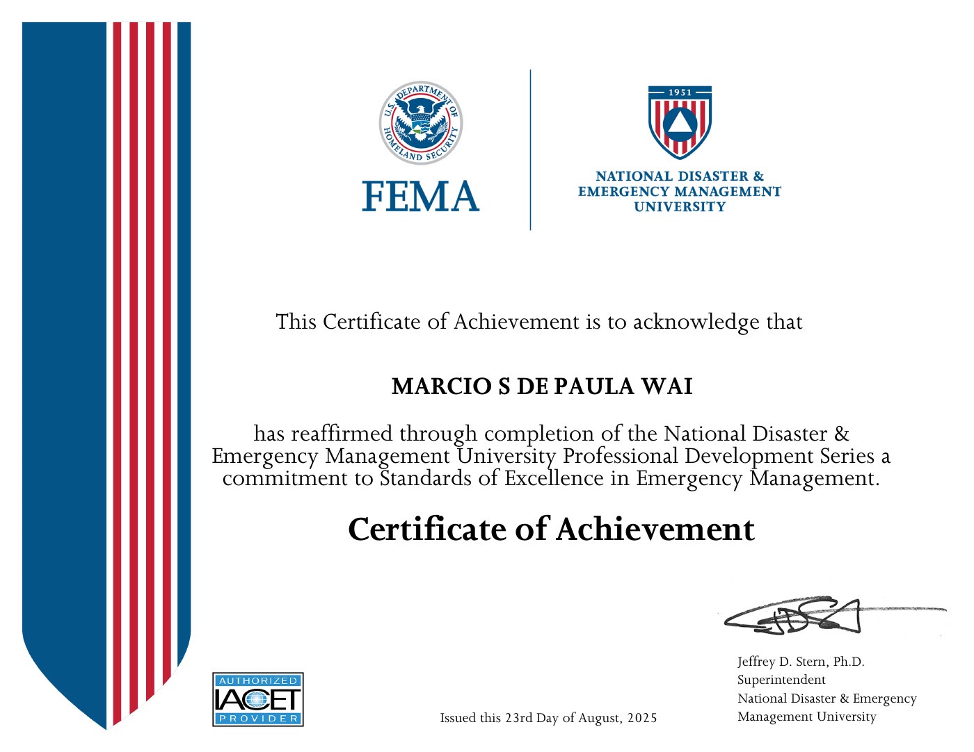 Professional Development Series certificate, 2025-08-23