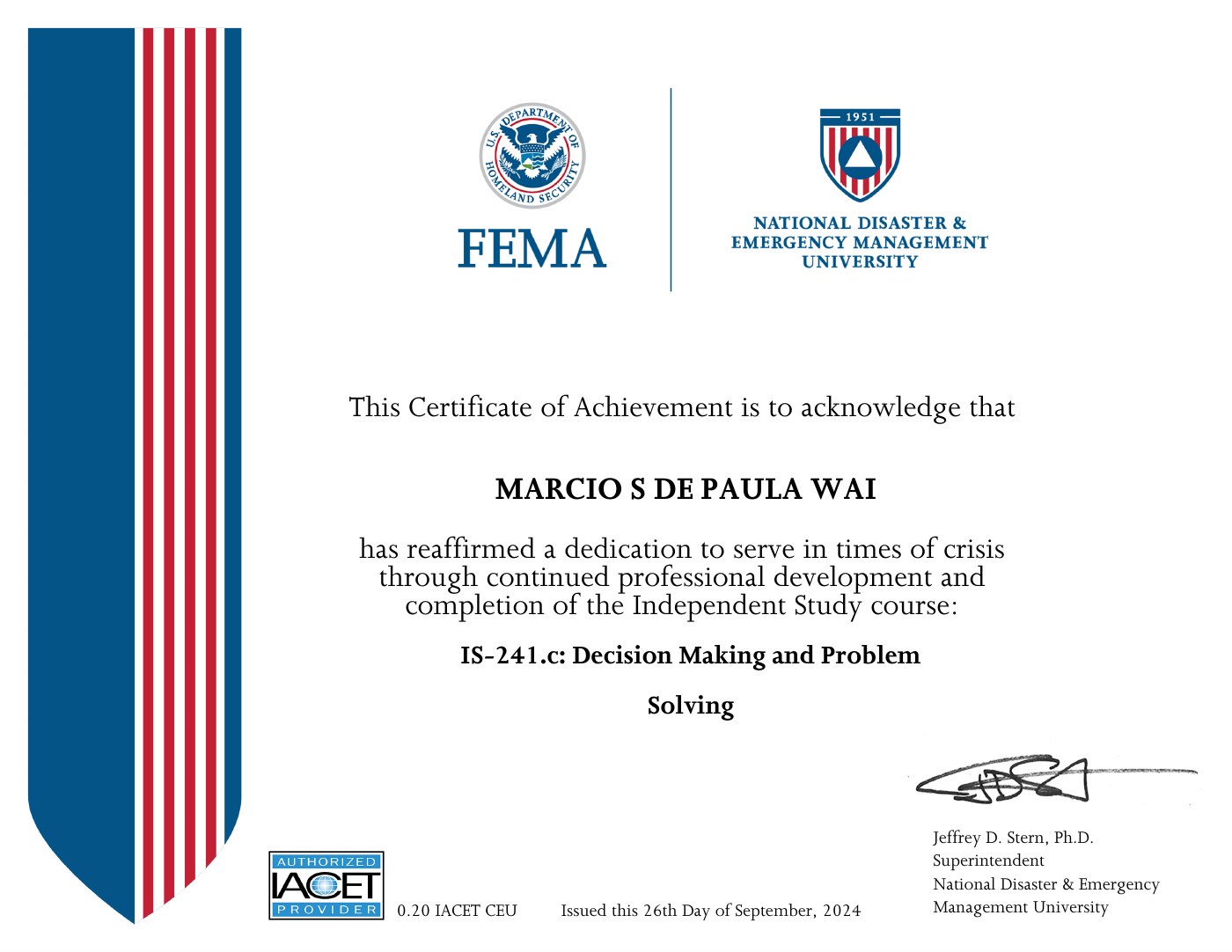 IS-241.c · Decision Making and Problem Solving certificate, 2024-09-26